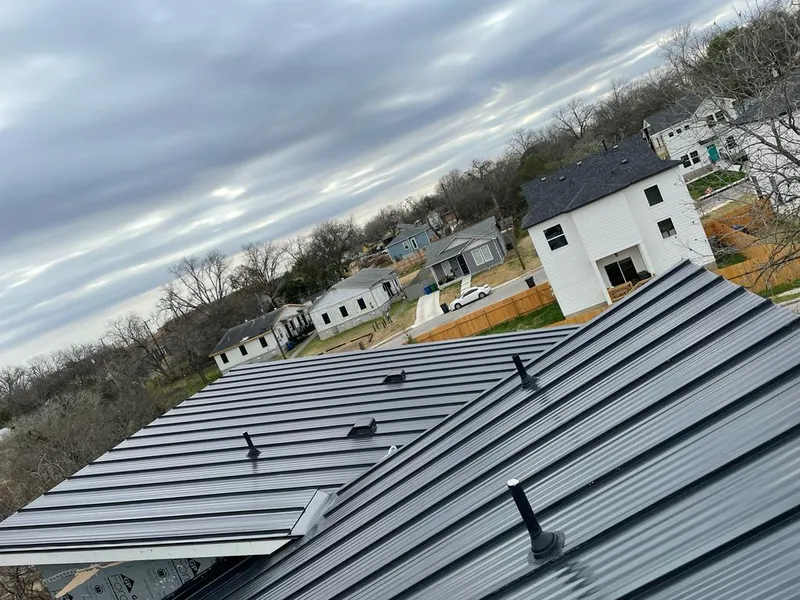 Standing seam metal roof panels with vents for Skylight Repair in Crozet